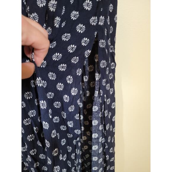 1. State Women's Floral Jumpsuit Embroidered Detail V Neck Blue Leg Slits Large - Picture 4 of 13